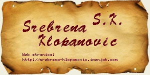 Srebrena Klopanović vizit kartica